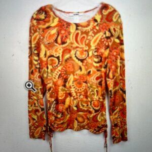 Retro Paisley Ruched Top
